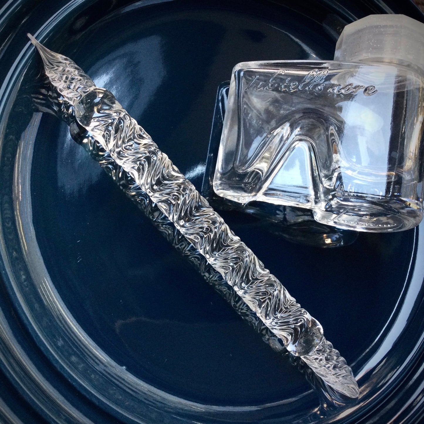 クリア うねり 二刀流 ガラスペン BUNGUBOX x Synchronicity Glass Art