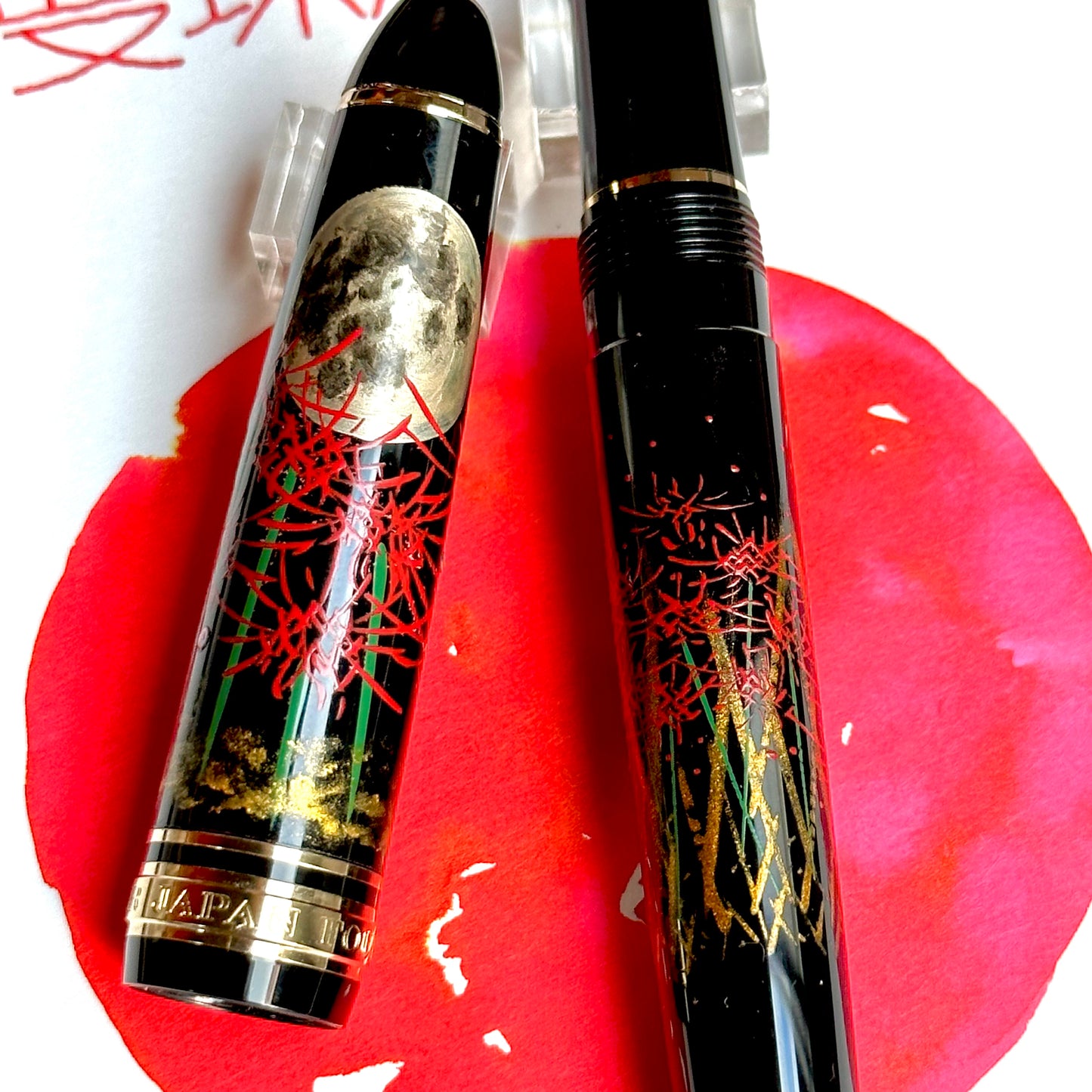 BUNGUBOX x SAILOR Wajima Makie Fountain Pen "Red Spider Lily in the Moonlit Night"