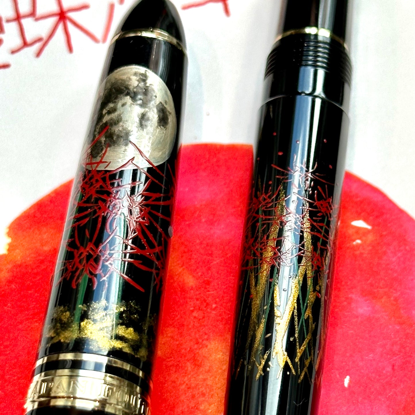 BUNGUBOX x SAILOR Wajima Makie Fountain Pen "Red Spider Lily in the Moonlit Night"