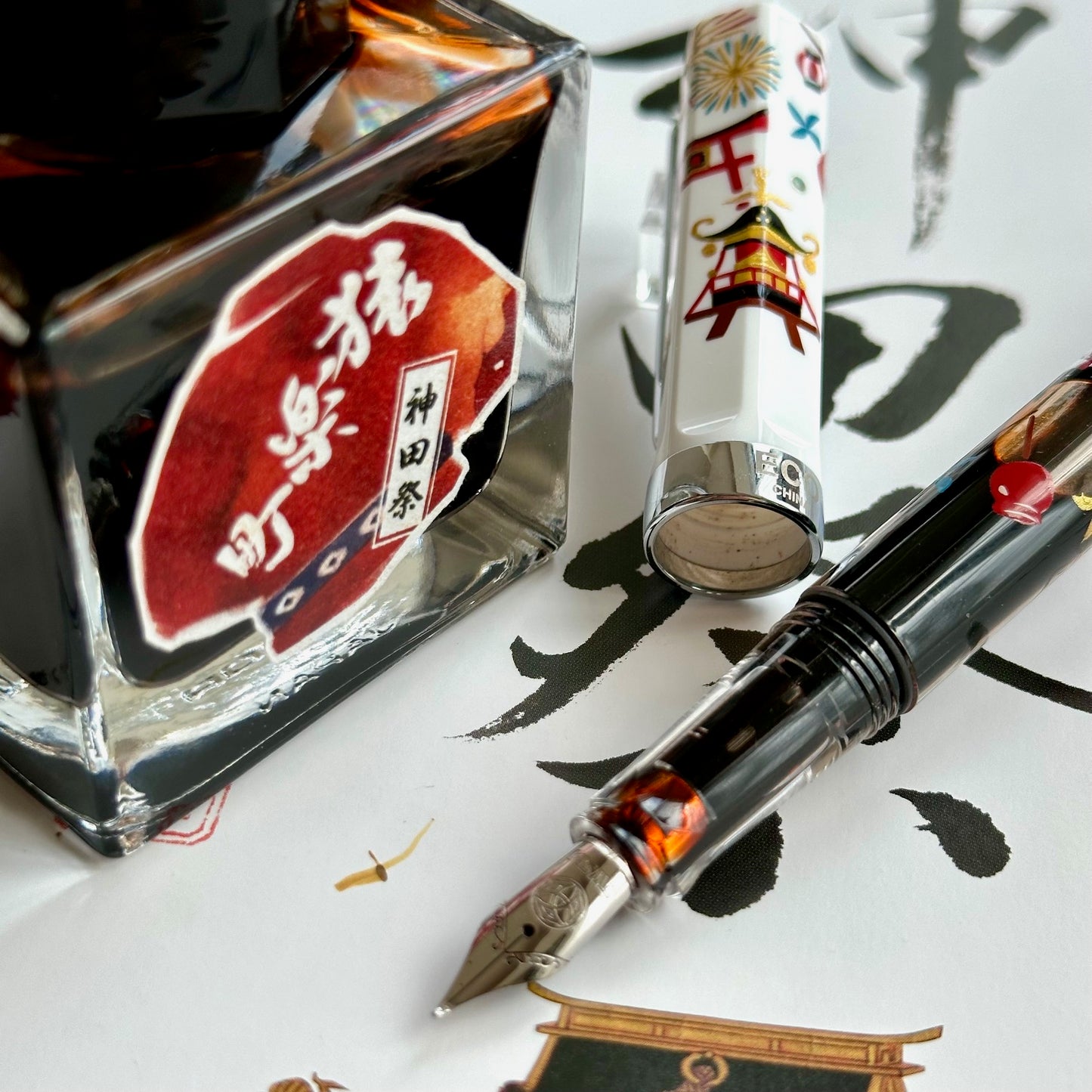 Matsuri-Zukushi (Japanese festival) Wajima Maki-e fountain pen, TWSBI ECO