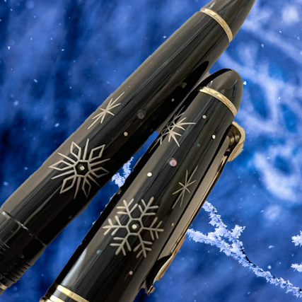 BUNGUBOX x Sailor Wajima Makie Fountain Pen "Snowflakes"
