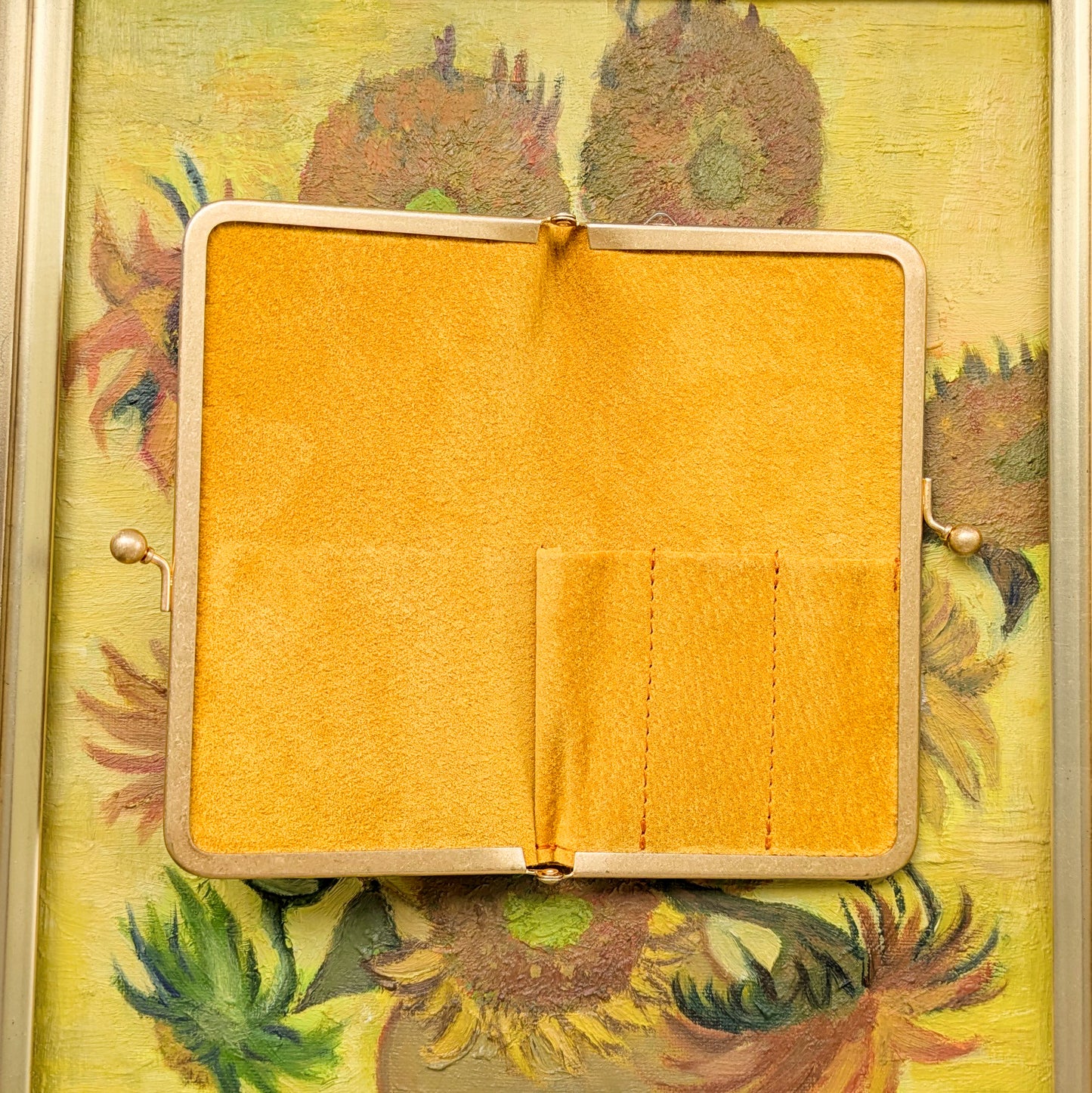 Sunflowers of Arles Metal Clasp Pen Case for 3 pens, BUNGUBOX x Penguin Kaban