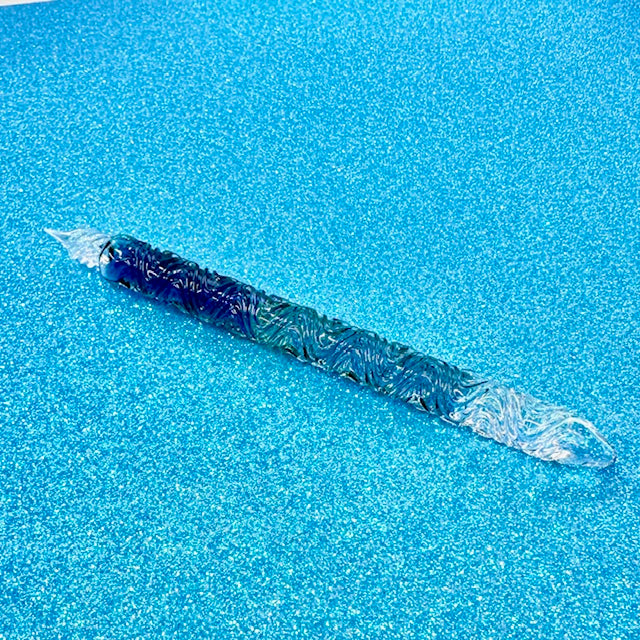 Blue Marine うねり ガラスペン BUNGUBOX x Synchronicity Glass Art