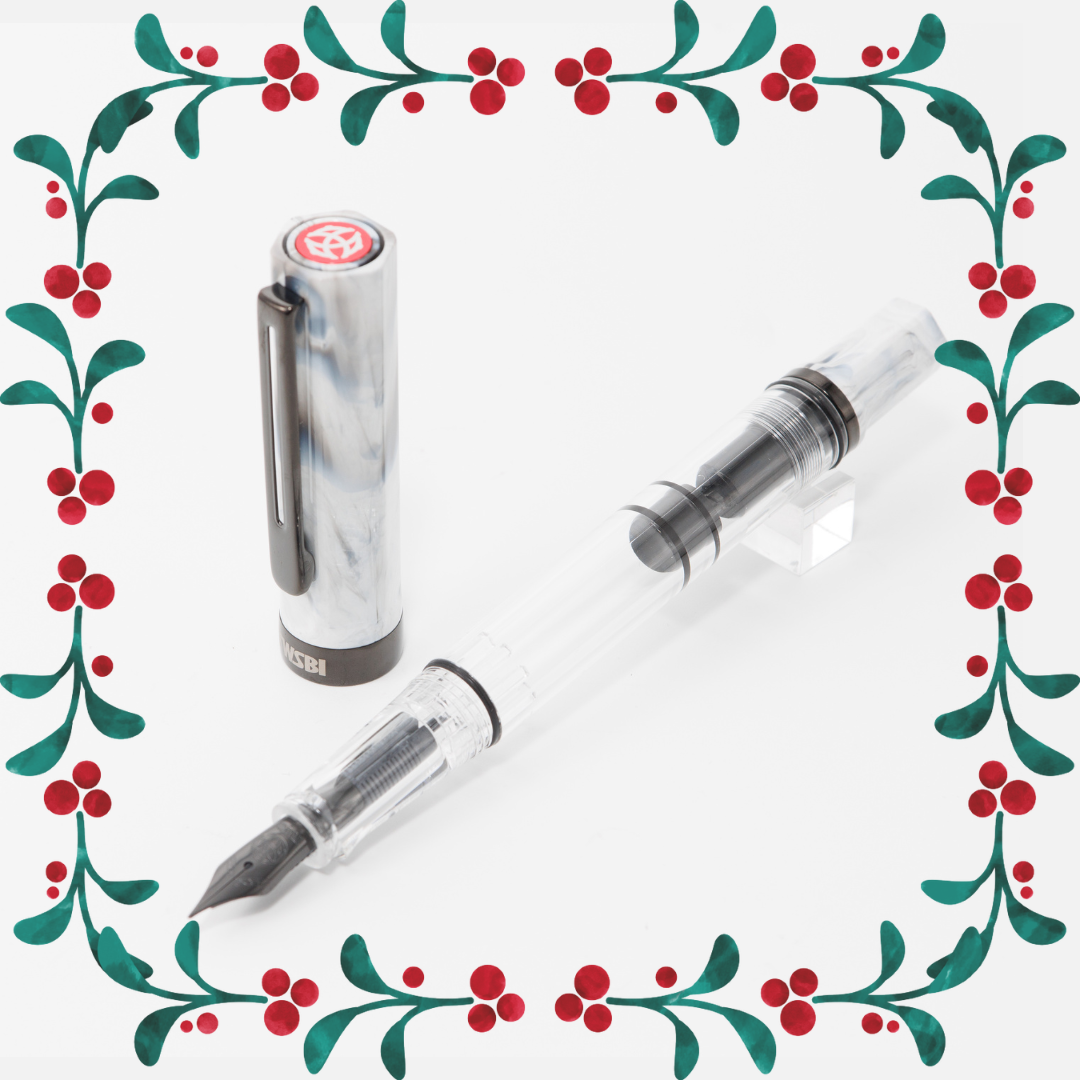 TWSBI ECO Carrara with Onyx Fountain Pen