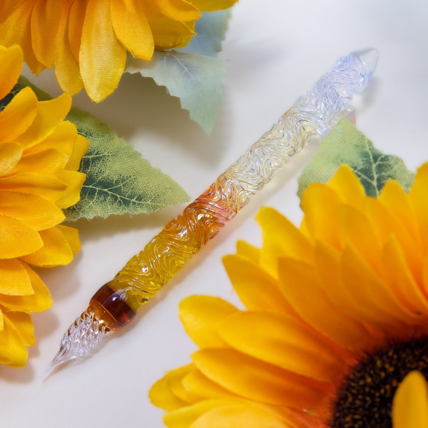 水彩・アルルのひまわり ガラスペン BUNGUBOX x Synchronicity Glass Art