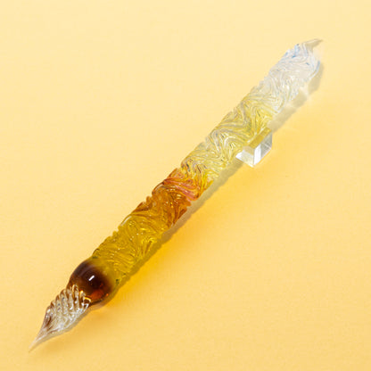 水彩・アルルのひまわり ガラスペン BUNGUBOX x Synchronicity Glass Art