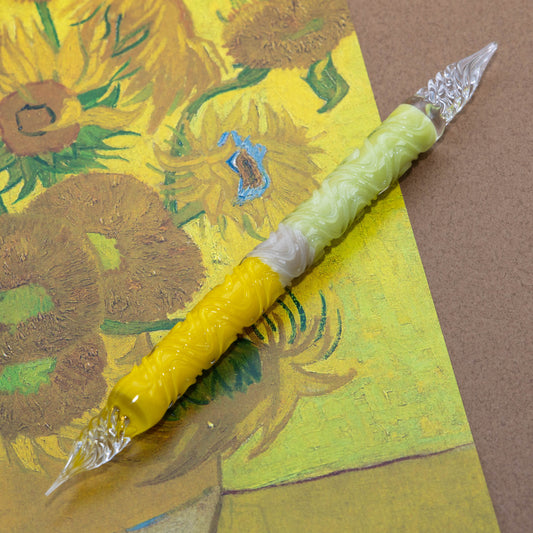 The Sunflowers of Arles Glass Pen, Double sided Oil Paint version, BUNGUBOX x Synchronicity