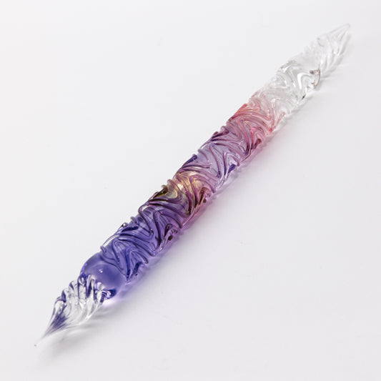 ほろ酔い うねり 二刀流 ガラスペン  BUNGUBOX x Synchronicity Glass Art