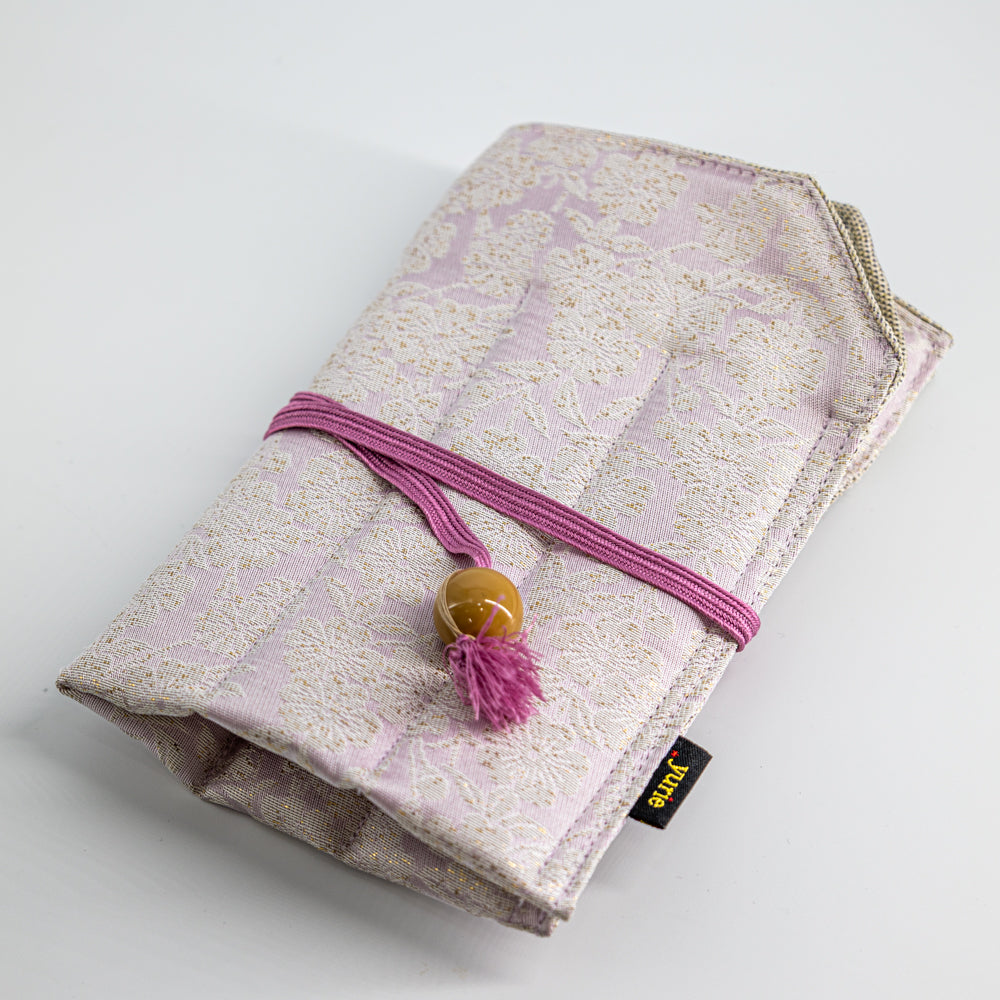 yurie pure silk pen roll for 6 "Hatsuzakura" (Pink)