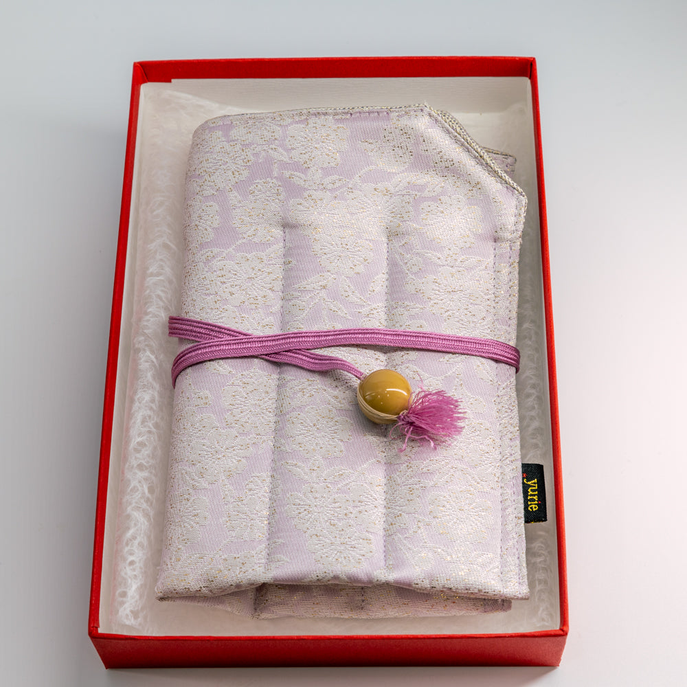 yurie pure silk pen roll for 6 "Hatsuzakura" (Pink)