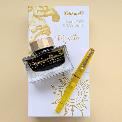 Pelikan M200 Pyrite Fountain Pen with the Edelstein Ink Set