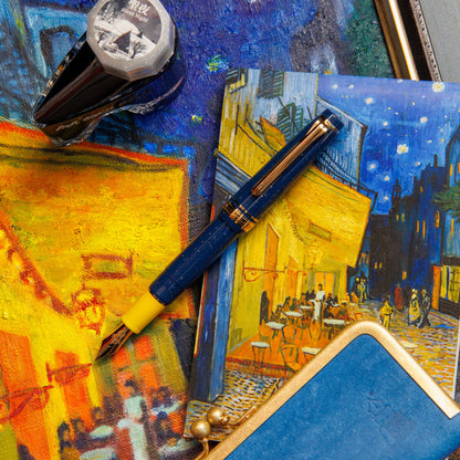 夜のカフェテラス 口金ペンケース ショート2本挿 BUNGUBOX x 編吟革盤舎