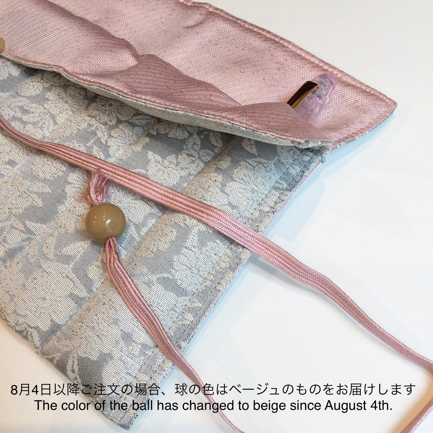 yurie pure silk pen roll for 6 "Kasumizakura" (gray)