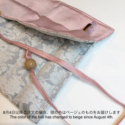 yurie pure silk pen roll for 6 "Kasumizakura" (gray)