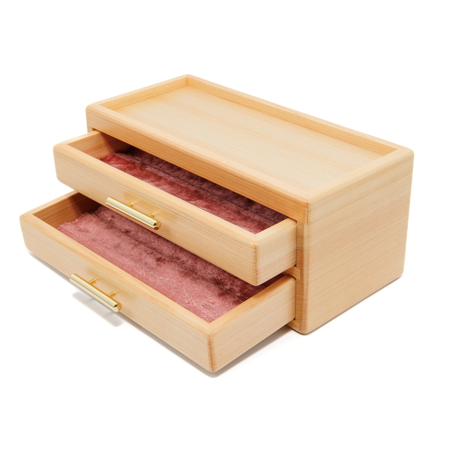 陽桜(ひざくら) ペンボックス8本用 ２段 (布・桜) BUNGUBOX x 豊岡クラフト