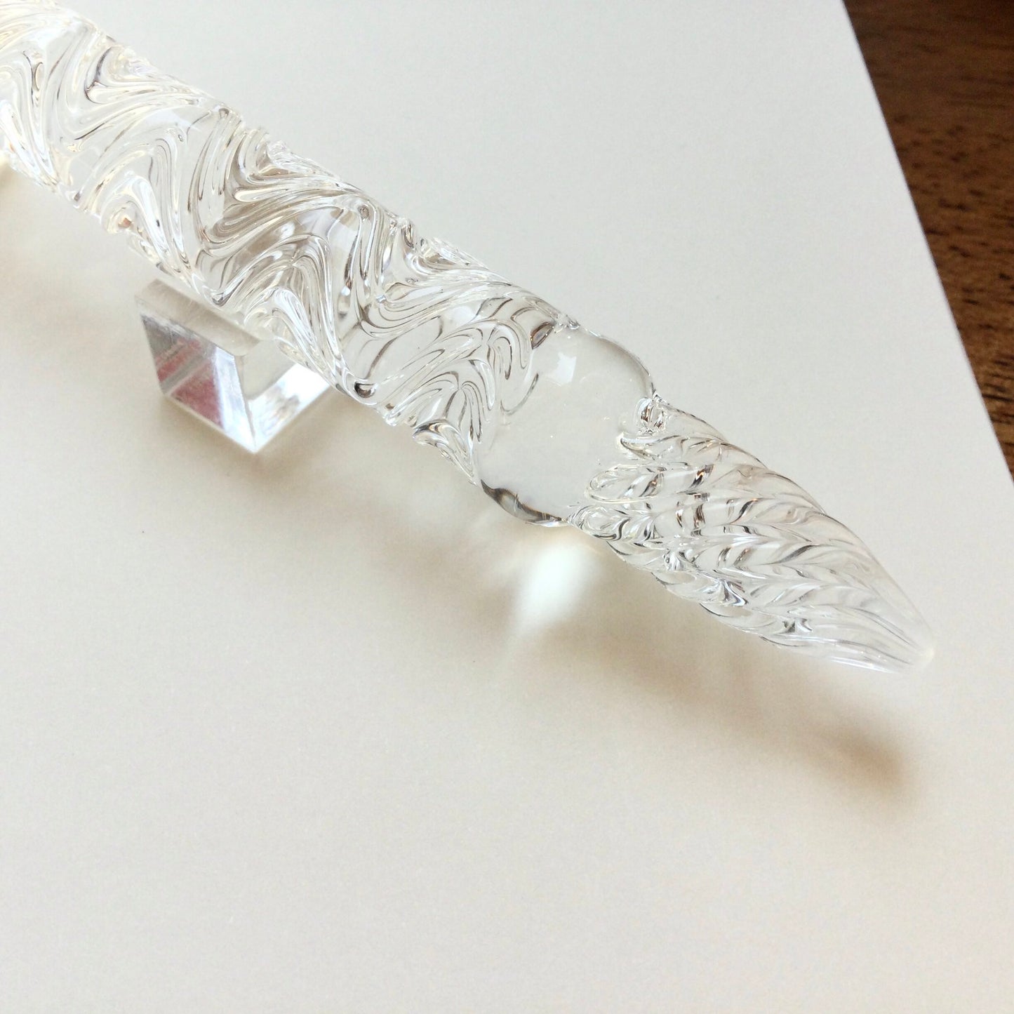 Synchronicity Glass Art ガラスペン "うねり 二刀流" クリア