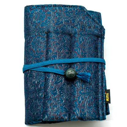 yurie pure silk pen roll for 6, "Blue Marine"