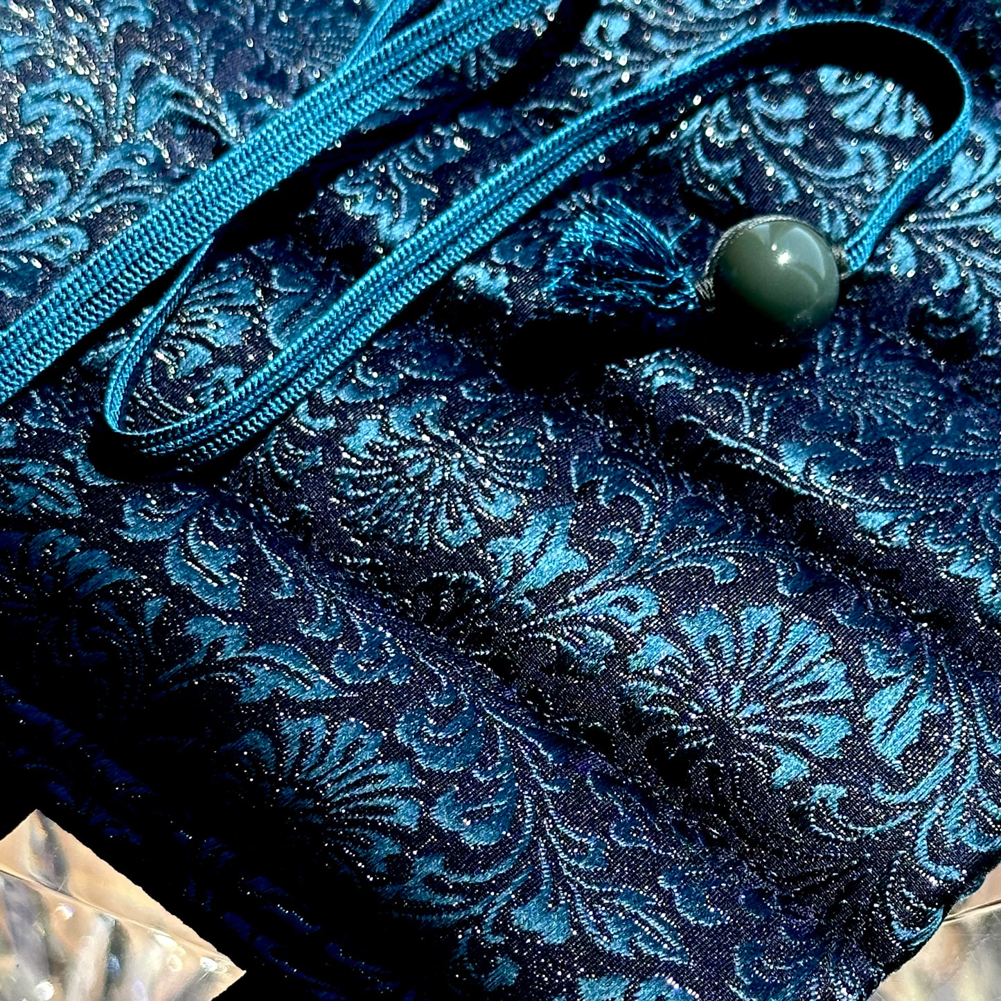 yurie pure silk pen roll for 6, "Blue Marine"