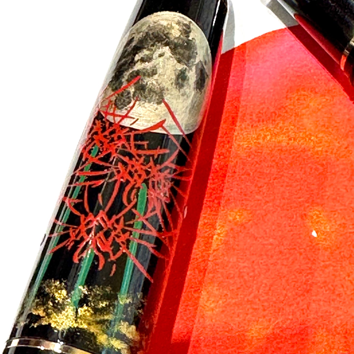 BUNGUBOX x SAILOR Wajima Makie Fountain Pen "Red Spider Lily in the Moonlit Night"