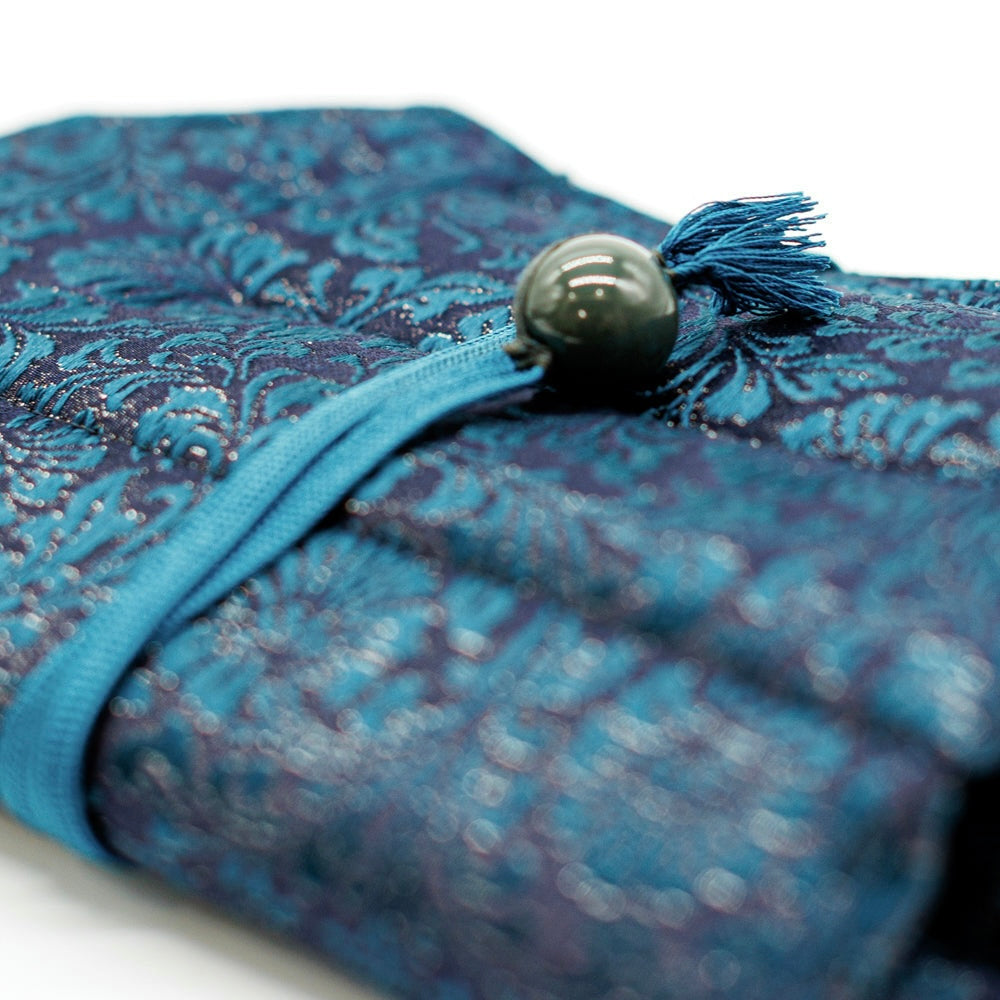 yurie pure silk pen roll for 6, "Blue Marine"