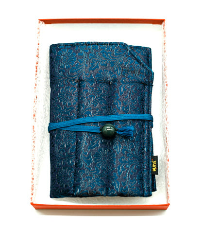 yurie pure silk pen roll for 6, "Blue Marine"