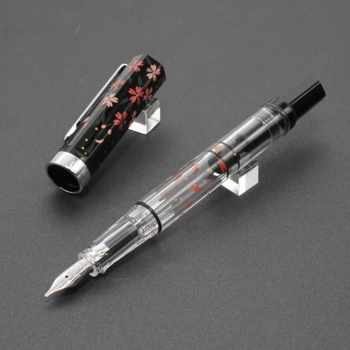 Weeping Cherry Blossoms at Night Wajima Maki-e fountain pen, TWSBI ECO