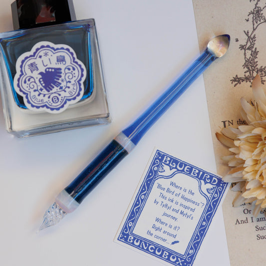 Blue Bird glass pen BUNGUBOX x Synchronicity Glass Art
