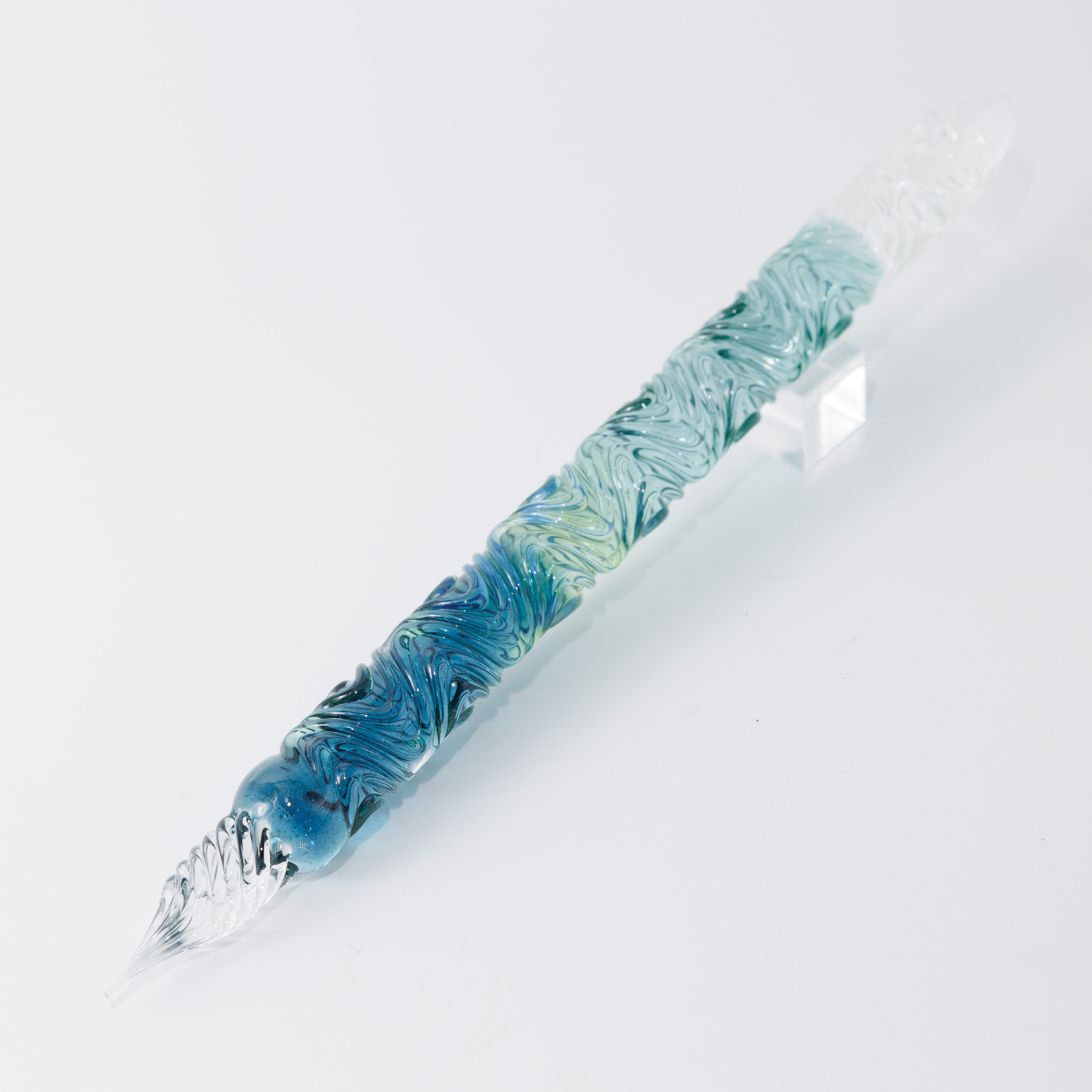 Blue Marine うねり ガラスペン BUNGUBOX x Synchronicity Glass Art