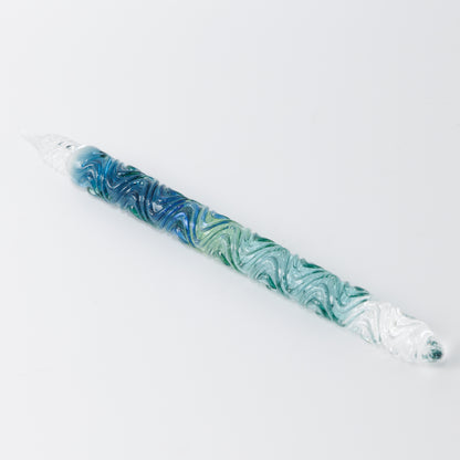 Blue Marine うねり ガラスペン BUNGUBOX x Synchronicity Glass Art