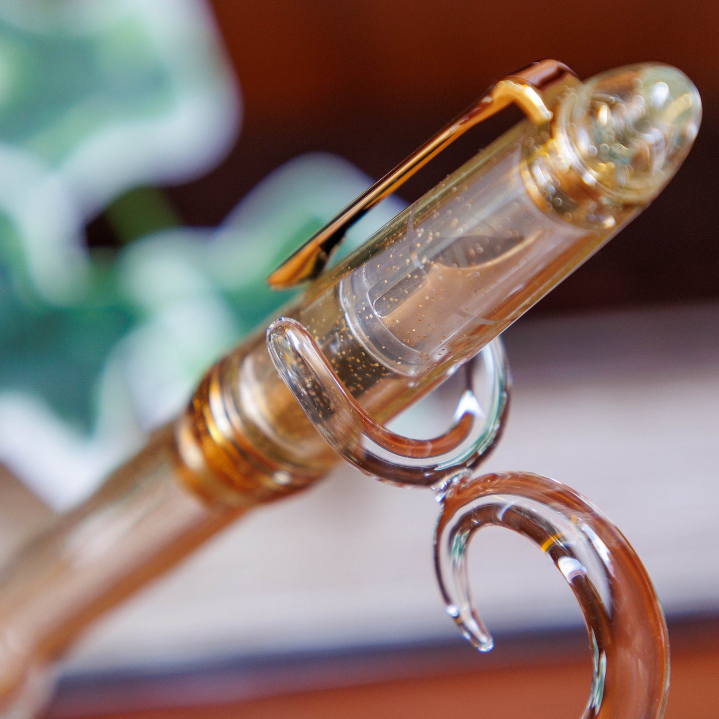 蔦の葉 ペンスタンド 万年筆用 BUNGUBOX x 硝子工房アドック