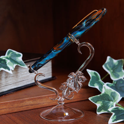 蔦の葉 ペンスタンド 万年筆用 BUNGUBOX x 硝子工房アドック