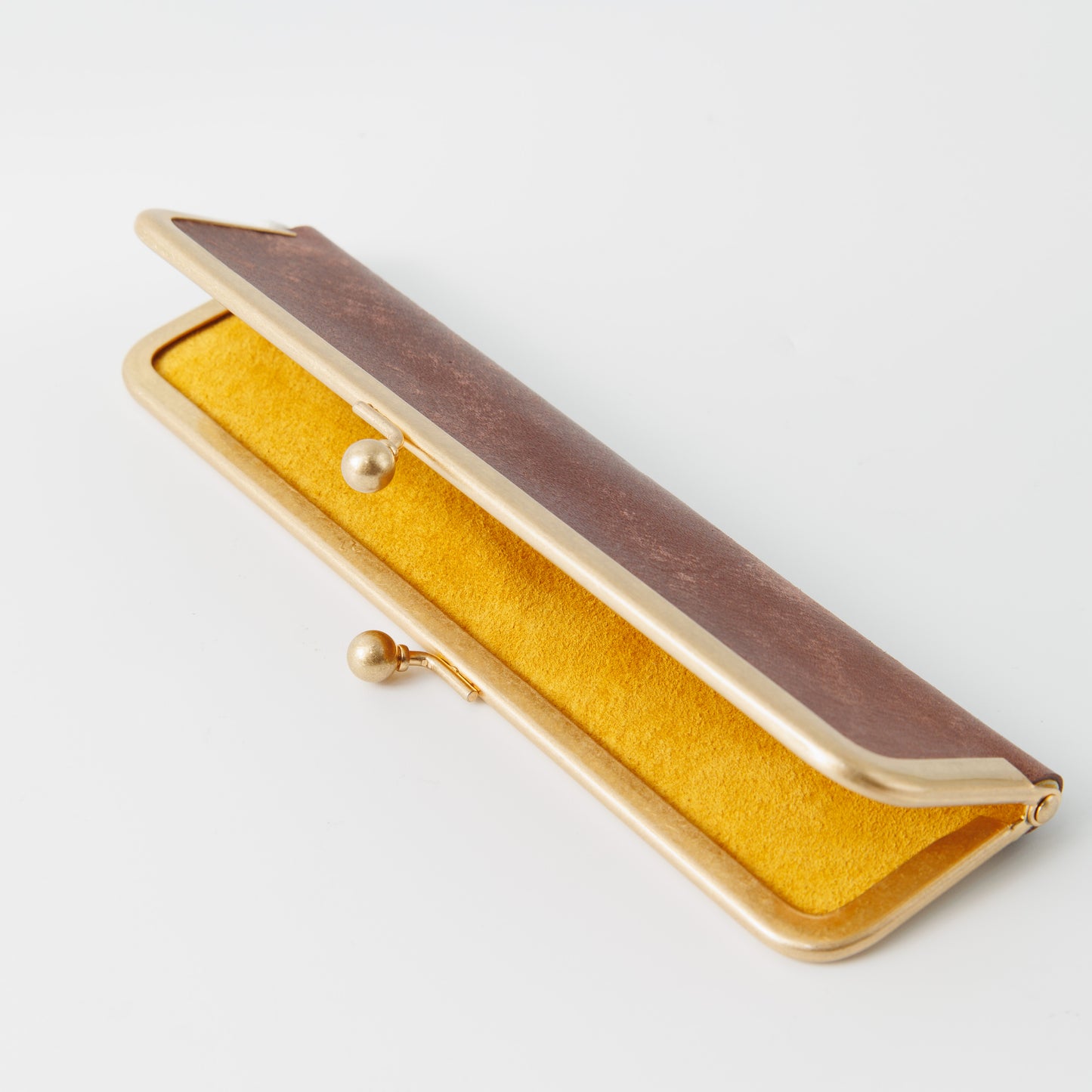 Penguin Kaban-sha Pen Case for 1 Regular-Size Pen, Brown x Yellow