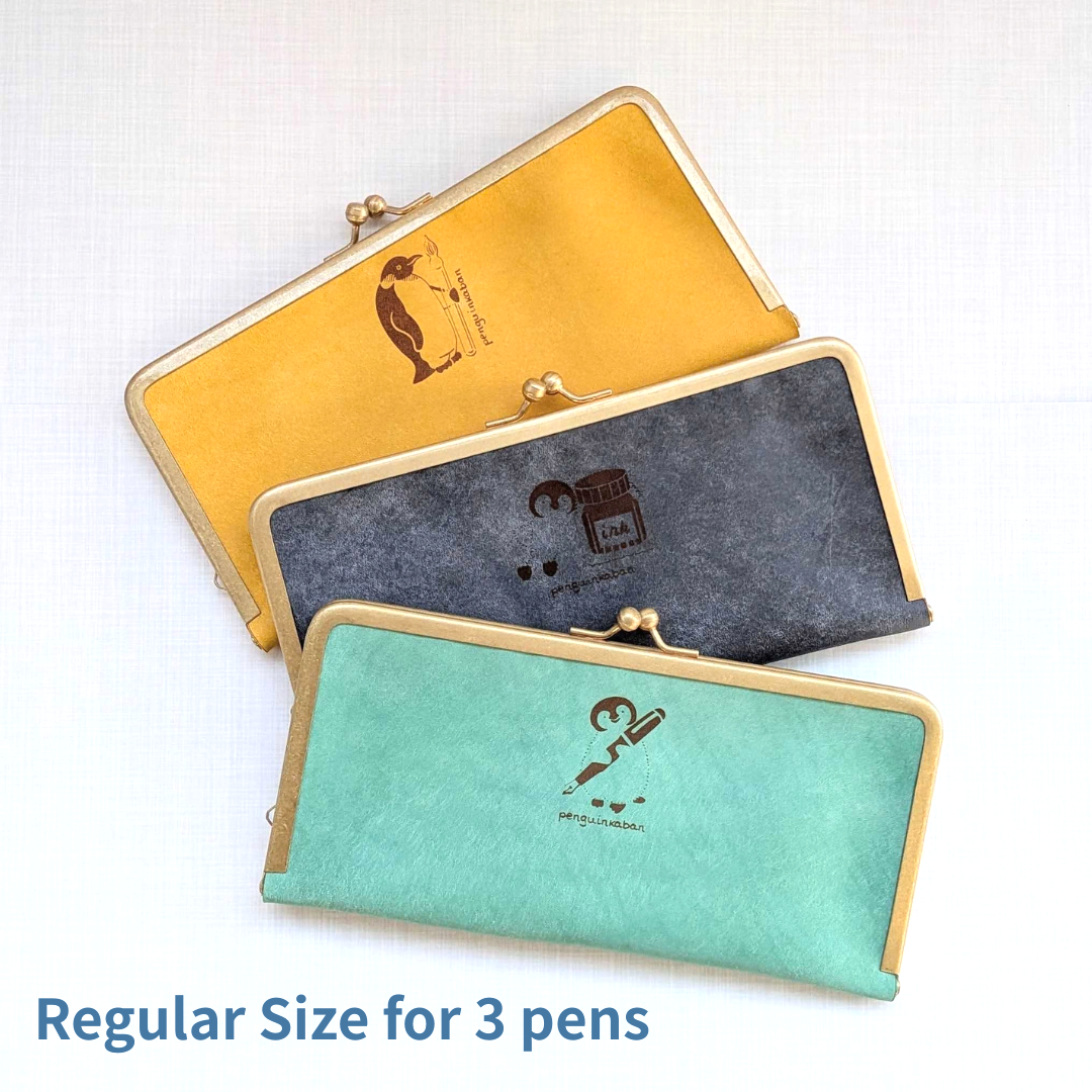 Penguin Kaban-sha Pen Case for 3 Regular-Size Pens, Penguin Mark