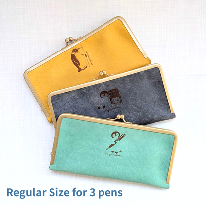 Penguin Kaban-sha Pen Case for 3 Regular-Size Pens, Penguin Mark