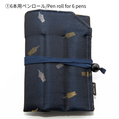 万年筆ペン先柄 正絹ペンケース yurie