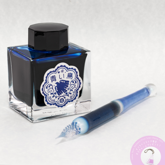 Blue Bird ガラスペン BUNGUBOX x Synchronicity Glass Art